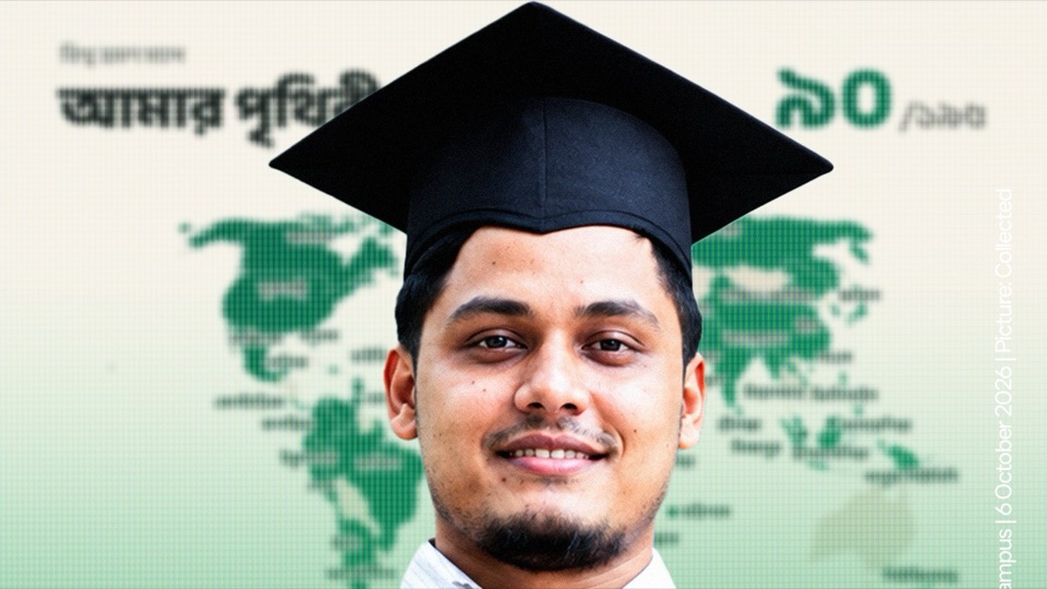 The Headlines post cover showing Sabbir in a graduation cap